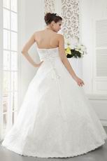 Sweetheart Neck A-line Silhouette Cream Wedding Dress Glamorous