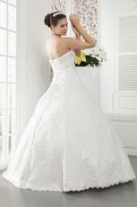 Sweetheart Neck A-line Silhouette Cream Wedding Dress Glamorous