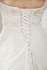 Sweetheart Neck A-line Silhouette Cream Wedding Dress Glamorous