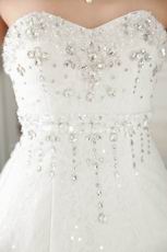 Sweetheart Neck A-line Silhouette Cream Wedding Dress Glamorous