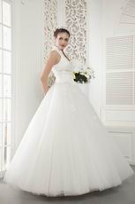 Top Seller Asymmetrical Neck A-line Floor Length Skirt Bridal Dress