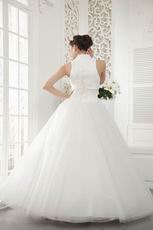 Top Seller Asymmetrical Neck A-line Floor Length Skirt Bridal Dress