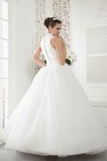 Top Seller Asymmetrical Neck A-line Floor Length Skirt Bridal Dress