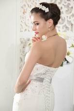 Beautiful Sweetheart Crystal Mermaid Chapel Ivory Wedding Dress