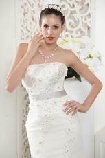 Beautiful Sweetheart Crystal Mermaid Chapel Ivory Wedding Dress