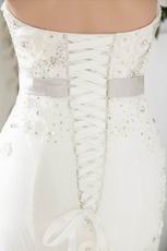 Beautiful Sweetheart Crystal Mermaid Chapel Ivory Wedding Dress