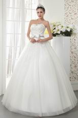 2014 Style Cheap Beading Bodice Lace Up Tulle Wedding Dress