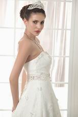 Romantic Sweetheart Crystal Bodice Lace Up A-line Bridal Gown