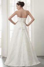 Romantic Sweetheart Crystal Bodice Lace Up A-line Bridal Gown