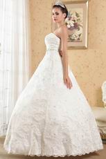 2014 Strapless Dropped Waist Ball Gown Ivory Wedding Dress