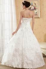 2014 Strapless Dropped Waist Ball Gown Ivory Wedding Dress