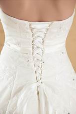 2014 Strapless Dropped Waist Ball Gown Ivory Wedding Dress