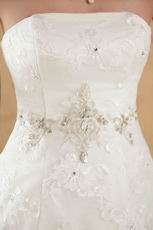 2014 Strapless Dropped Waist Ball Gown Ivory Wedding Dress