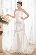 Affordable Best Seller Strapless Mermaid Cream Bridal Dress