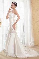 Affordable Best Seller Strapless Mermaid Cream Bridal Dress