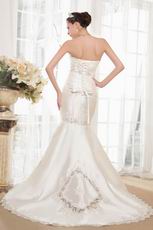 Affordable Best Seller Strapless Mermaid Cream Bridal Dress