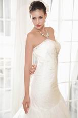 Super Hot Sweetheart Neck Beading Sequin Drop Waist Mermaid Lace Up Cathedral Train Cream Wedding Gown 2014