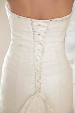 Super Hot Sweetheart Neck Beading Sequin Drop Waist Mermaid Lace Up Cathedral Train Cream Wedding Gown 2014