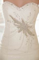 Super Hot Sweetheart Neck Beading Sequin Drop Waist Mermaid Lace Up Cathedral Train Cream Wedding Gown 2014