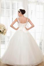 Super Hot V-Neck Ivory Wedding Dress With Floor Length Skirt