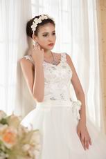 Super Hot V-Neck Ivory Wedding Dress With Floor Length Skirt