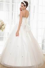 2014 Best Seller Sweetheart Basque Waist Cream Wedding Dress