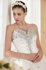 2014 Best Seller Sweetheart Basque Waist Cream Wedding Dress