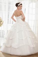 2014 Elegant Cascade Bodice Puffy A-line Ivory Wedding Dress