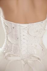 2014 Elegant Cascade Bodice Puffy A-line Ivory Wedding Dress