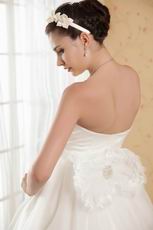 Luxurious A-line Silhouette Layers Skirt Cream Wedding Dress