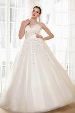 Noble Beaded Bodice With Appliques A-line Wedding Gown Cheap