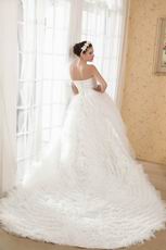 New Style One Shoulder Sweetheart A-line Ivory Wedding Dress