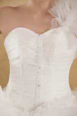 New Style One Shoulder Sweetheart A-line Ivory Wedding Dress