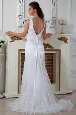 Elegant V-Neck Mermaid Fishtail Wedding Dress With Appliques