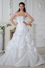 Appliques Embroidery Chapel Wedding Dresses Cheap