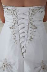 Appliques Embroidery Chapel Wedding Dresses Cheap