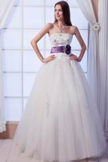 Hot Sale Strapless Appliques Belt A-line Wedding Dress Discount