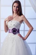 Hot Sale Strapless Appliques Belt A-line Wedding Dress Discount