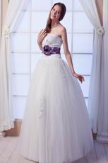 Hot Sale Strapless Appliques Belt A-line Wedding Dress Discount