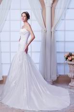 Elegant One Shoulder Appliques Bodice Mermaid Wedding Dress