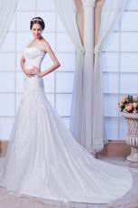 Elegant One Shoulder Appliques Bodice Mermaid Wedding Dress