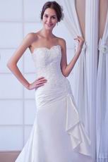 Cheap Sweetheart Neck Appliques Bodice A-line Skirt Bridal Gown