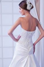 Cheap Sweetheart Neck Appliques Bodice A-line Skirt Bridal Gown