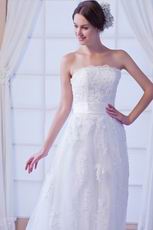 Noble Strapless Lace Wedding Gowns For Discount