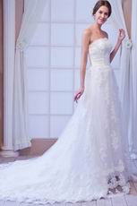 Noble Strapless Lace Wedding Gowns For Discount