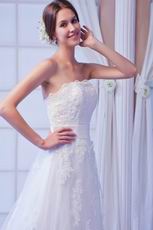 Noble Strapless Lace Wedding Gowns For Discount