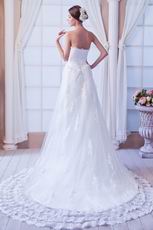 Noble Strapless Lace Wedding Gowns For Discount