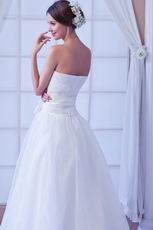 Romantic Sweetheart Ruched Bodice Ivoy Organza Bridal Dress