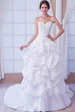 Classic Sweetheart Embroidery Garden Outdoor White Bridal Gown