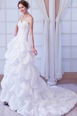 Classic Sweetheart Embroidery Garden Outdoor White Bridal Gown